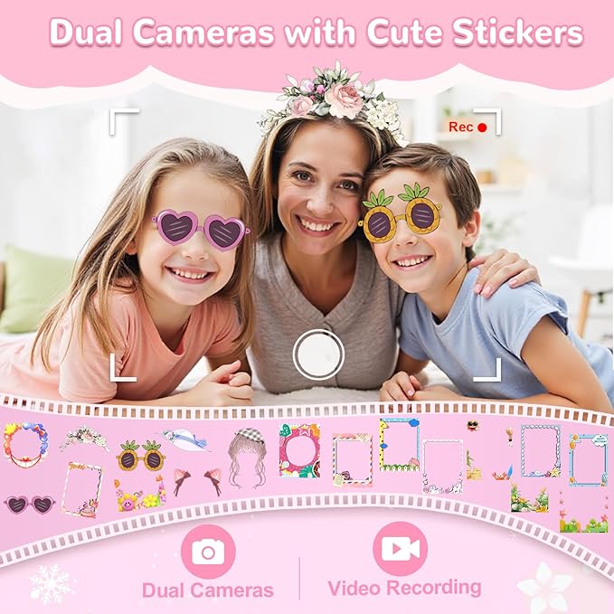 Lapare Kids Toy Smartphone, Birthday Gifts for Girls 3 4 5 6 7 8 Years Old, Unicorn Toddler Play Phone with Camera, Educational Games, MP3 Music