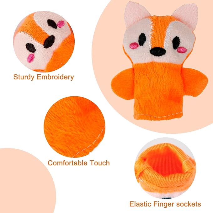 Sealive 10-PCS Finger Puppets for Toddlers Story Time - Soft Velvet Forest Animals Puppet Toys - Perfect for Role Playing, Classroom Learning, Party Favors, Travel, Therapy, Imagination Building