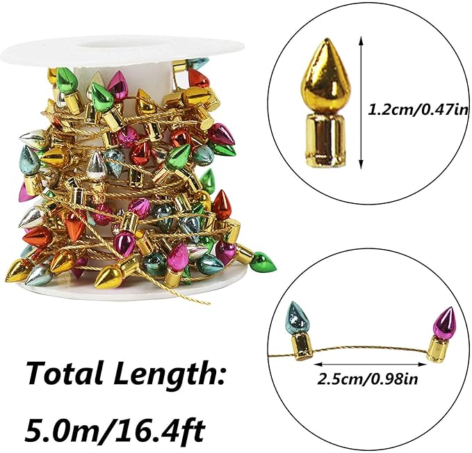 Orgrimmar Fake Light String Christmas Decoration Doll House Miniature Furniture Accessories String Lights (5m/197inch)