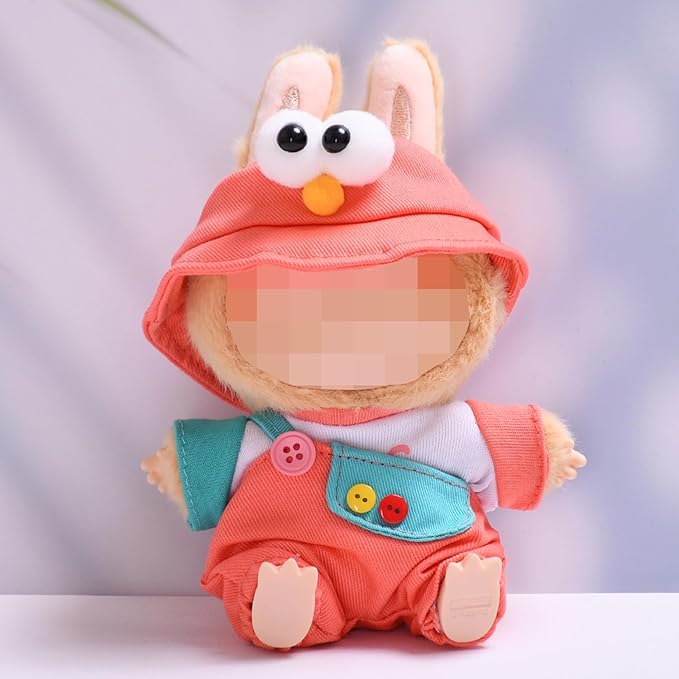 Clothes for 17cm Doll, Cute Hat & Outfit Set for Dolls, Adorable Dress-Up Accessories for Doll (Red Bird)