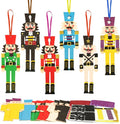 Fennoral 12 Pack Nutcracker Craft Kit for Kids Make You Own Foam Stickers Ornament DIY Christmas Arts and Crafts fo Chirstmas Party Supplies Christmas Tree Decoration