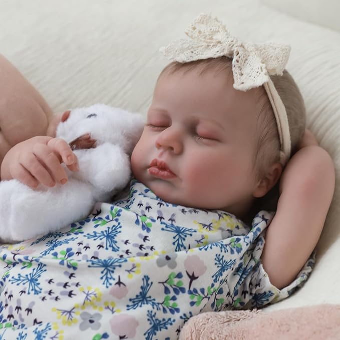 SCOM Lifelike Reborn Baby Dolls - 20 inch Cute Realistic Baby Girl, Soft Full Vinyl Body Newborn, Washable & Poseable, with Accessories for Boy Girl Ages 3+ Yrs Gift, Birthday,Christmas,Halloween
