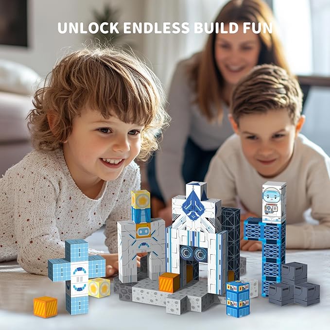Magnetic Blocks Magnet Toys for Kids - 154Pcs Magnetic Building Blocks Cubes, STEM Montessori Sensory Toys for Boys Girls Age 3 4 5 6 7 8 9 10 Birthday Gifts