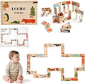 Wooden Puzzles for Toddlers Toddler Puzzles – Montessori Animal Toy Puzzle for Toddlers 3-5 Year Old – Wood Toy Learning Realistic Animals for Boy and Girl(Domino Shape)