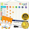 QUOKKA Magnetic Behavior Chore Chart for Kids at Home - Gift Reward Visual Schedule Chart - Dry and Erase Routine and Responsibility - Use 48 Magnets & 49 Stars - from Toddlers to Teens