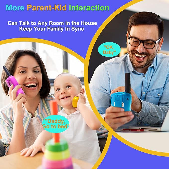 Walkie Talkies for Kids, Walkie Talkie Toys for Girls Boys, for Grandkids, Built-in Flashlight, Birthday Gifts for 3 4 5 6 7 8 9 10 Year Old Girl Boys, Kids Stocking Stuffers