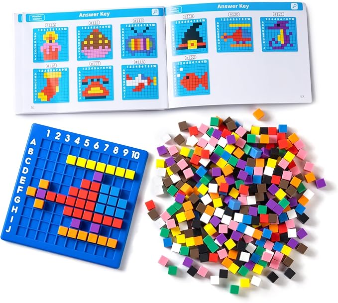 Pixel Art Creator – 400 Hard Plastic Cubes - STEM Toy for 5+ Year Olds, Fine Motor Skills Game & Kinder Classroom Must-Have