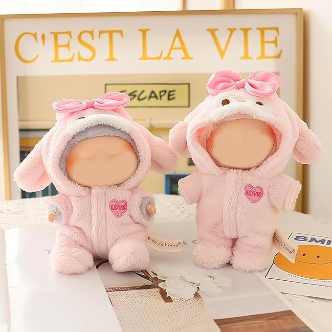 17cm Doll Clothes, Pink Bunny Clothes Set, Dress up Outfit Exquisite Accessories for Dolls