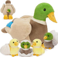 MaoGoLan 6Pcs Plush Duck Toys Duck Stuffed Animals Bulk Large Stuffed Mallard Mom with 4 Ducklings & Eggs Inside - Farm Animals Party Favors Baby Shower Decorations Christmas Birthday Gifts