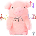 Hopearl Talking Pig Repeats What You Say Piggy Nodding Electric Interactive Animated Toy Speaking Plush Buddy Gift for Toddlers, Pink, 6.5''
