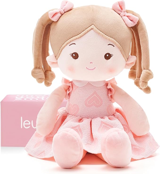 LeyaDoll Soft Baby Doll Toys (16''), My First Baby Rag Doll for 1 Year-Old Girl Birthday Gift, Christmas Plush Toys Gift for Toddler Kids Infants -Sweetheart Girl