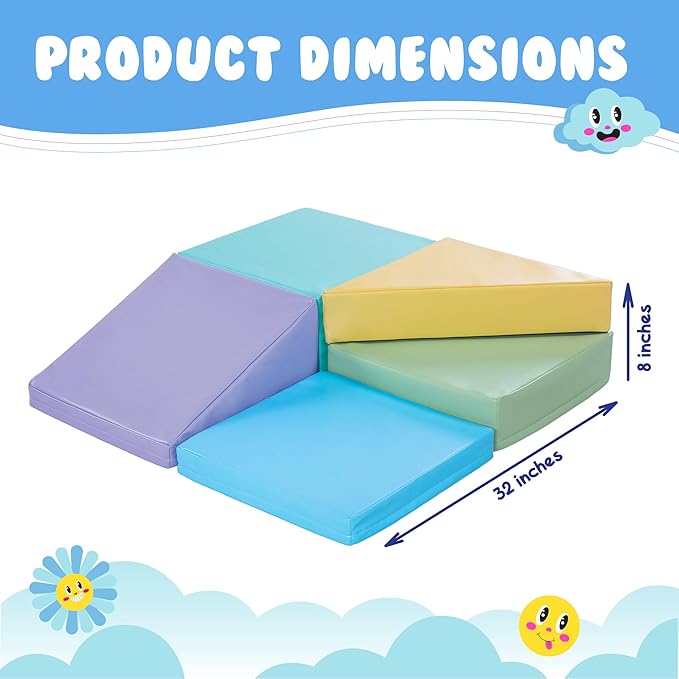 New Bounce Toddler Climbing Toys - Soft Play Set for Kids - Foam Climbing Blocks - Safe Soft Gym Equipment - Great for All Ages