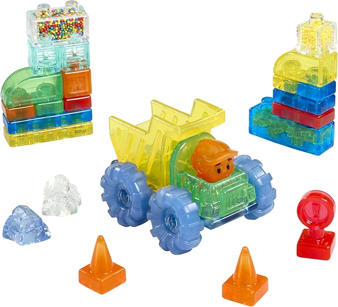 Jelly Blox Construction Dump Truck Set | Includes 30 Pieces | Toddler & Preschool Building Blocks Kids Can Squeeze, Stretch, Squish | Safety Tested & Ouch-Free | Tactile, Sensory Play Toy for Ages 2+