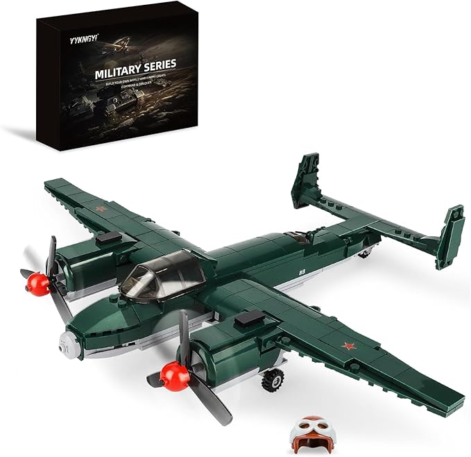 TU-2 Bomber Aircraft Building Set - Compatible with LEG0 Military, ww2 Airplanes Model, Gift for Boys Age 6 7 8 9 10 11 12 and WW2 Military SetCollectors & Enthusiasts