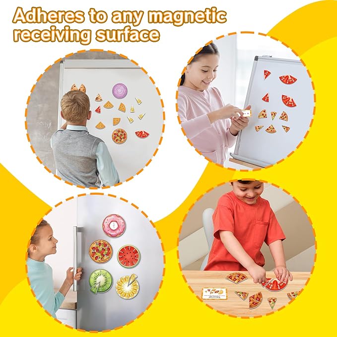 Aizweb Magnetic Fraction Tiles & Circles, Bars,Math Manipulatives, Fraction Manipulatives for 2nd, 3rd, 4th, 5th Grade Elementary Teachers Classroom Whiteboard Teaching Homeschool Supplies