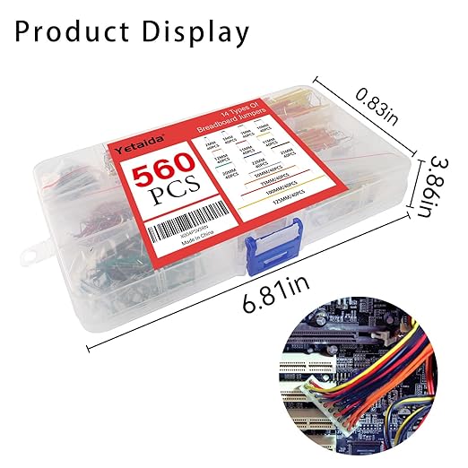 560 Jumper Wires Kit 14 Lengths Assorted Preformed Breadboard Jumper Wire, for Prototyping Solder Circuits, with Free Box
