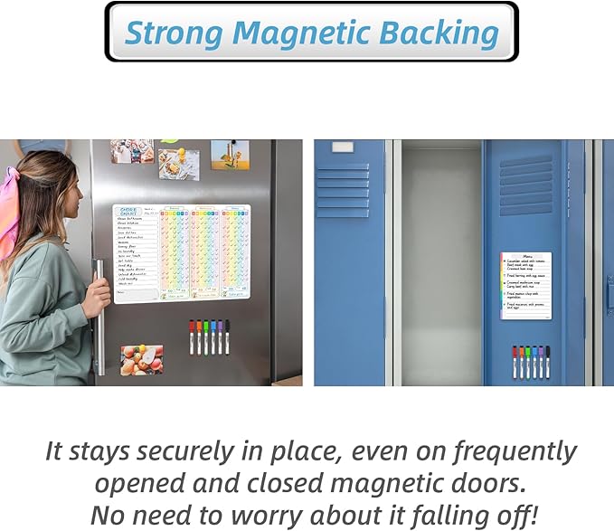 JJPRO Magnetic Chore Chart for Multiple Kids 3 Kids -14.5"x11" Family Chore Chart for Refrigerator, Behavior Chart for Fridge,Dry Erase Chore Chart for Teens