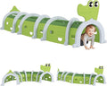 Qaba Crocodile Tunnel, Toddler Tunnel for Kids Crawl and Climb Through, Kids' Play Structure Indoor Outdoor, 6 Sections, Green
