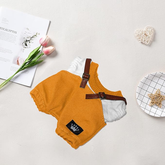 17cm Doll Clothes Set Premium Fashion Romper with Accessories Outfit Set for 17cm Dolls(NO Doll)(Colorful Shirt + Romper)