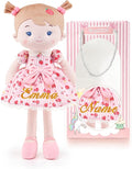LeyaDoll Personalized Soft Baby Doll Toys for Girls (16''), My First Christmas Dolls, Leya Doll Baby Rag Doll Plush Toys for Toddler Kids Infants -Strawberry Girl