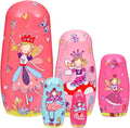 Nesting Dolls, 5Pcs 6" Tall Russian Nesting Dolls, Handmade Matryoshka for Kids, Wooden Stacking Toys for Christmas Home Wedding Party Decorations (Fairy)