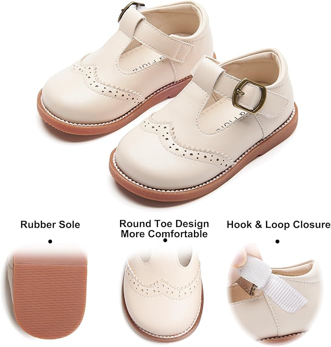Felix & Flora Toddler Little Girl Mary Jane Dress Shoes - Ballet Flats for Girl Party School Shoes