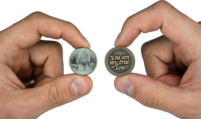 Bulk Set of 10 Romantic Love Expression Coins, You are My True Love, & The Best Thing That Ever Happened to Me, Anniversary Pocket Tokens for Date Night, Love Gift for Men & Women, from Him or Her