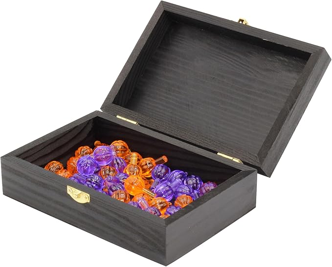 Creative Hobbies Black Wooden Keepsake Box with Gold Clasp - 6″ × 4″ × 2″ Painted Storage Case for Jewelry, Photos, Crafts & Gifts