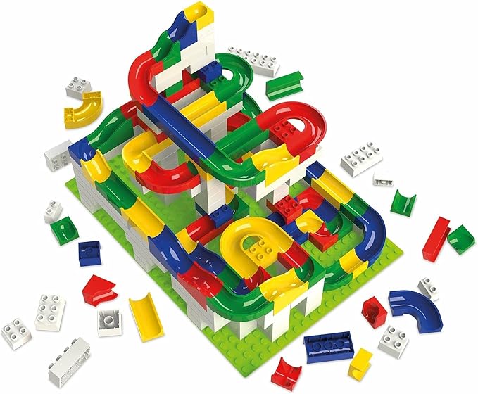 Hubelino Marble Run - 200-Piece Big Building Box - The Original! Made in Germany! - Certified and Award-Winning Marble Run - 100% Duplo Compatible