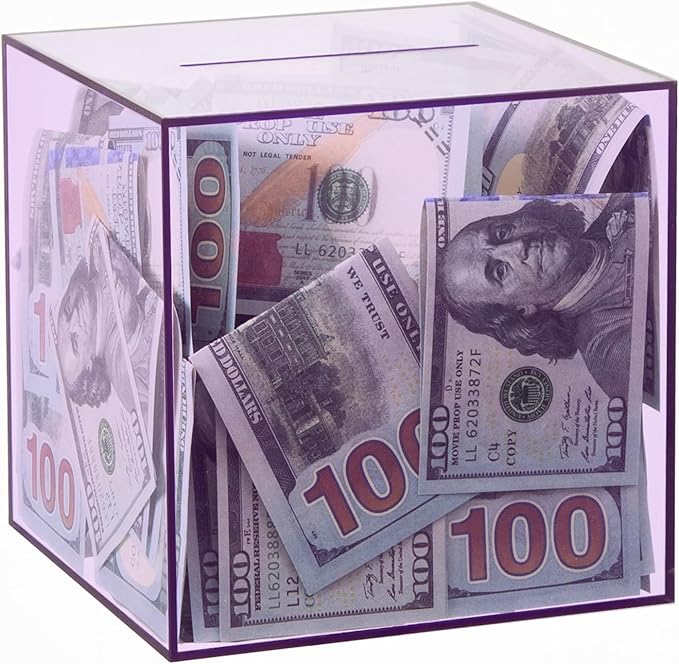 Clear Piggy Bank for Adults/Kids, Acrylic Unopenable Money Box for Cash Coin Saving, Must Break to Open, Money Saving Jar for Adults Boys Girls, Size 5.9''
