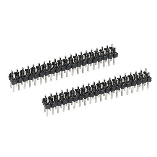 20Pcs 0.1" 2x20-pin Strip Dual Male Header Compatible for PCB, Breadboards, Raspberry Pi, Ardiuno Compatible with Raspberry Pi Zero GPIO