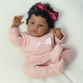 Realistic Reborn Baby Doll Black Girl – 18 Inch Lifelike African American Newborn, Real Life Handmade Soft Body with Accessories Gift Set for Kids 3+