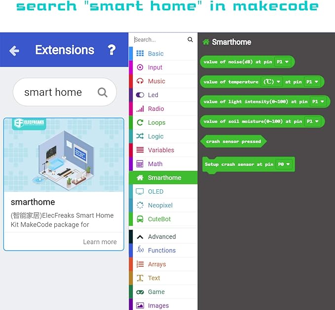 ELECFREAKS microbit Smart Home Kit Micro:bit Sensor Starter Kit Octopus Series Sensor, DIY Programming kit with Basic Coding Electronics Modules and Wiki Tutorial(Without Micro:bit)