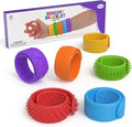 Sensory Fidget Toys Slap Bracelets for Kids, Textured 6 Pack, Stress Fidgets for Anxiety Autism ADHD, Wearable Sensory Toys for Adults Office Desk, Calm Down Travel Airplane Toys