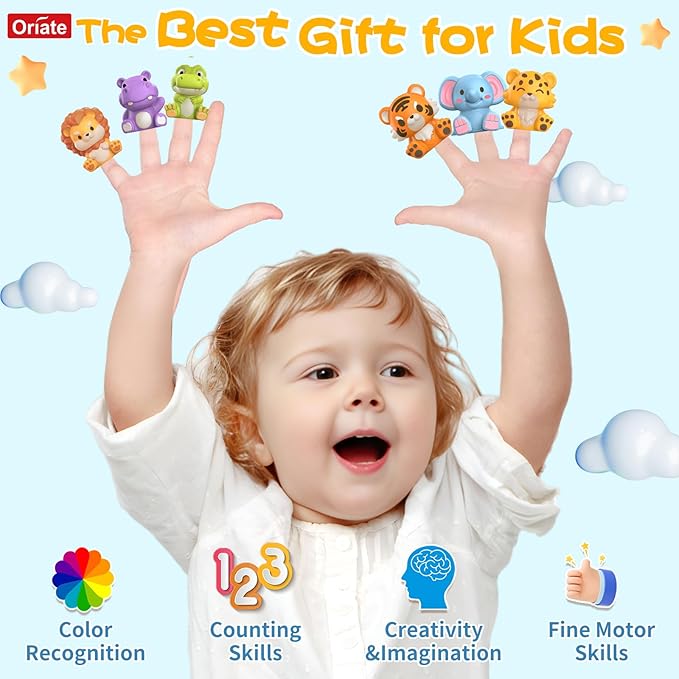Oriate Animal Toddler Learning Toys, 20Pcs Zoo Animals Sensory Toys for Toddlers 1-3, Counting Animals Color Sorting Montessori for Babies, Birthday Gift Party Favors, Kids Prize Box, 12+ Months