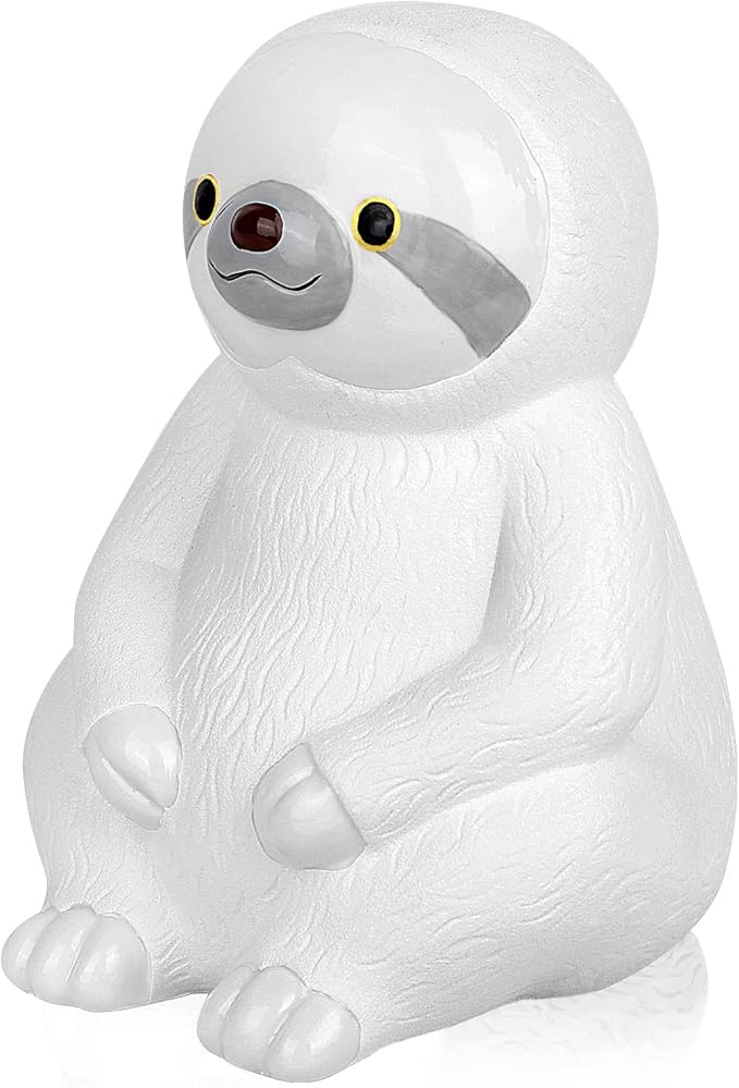 Winsterch White Piggy Bank,Sloth Ceramic Piggy Bank Saving Money Box,Practical Birthday Christamas Gifts for Kids Boys and Girls,Coin Bank7.87 x 5.9 inches