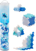 PLUS PLUS 240 Piece Interlocking Building Blocks for Kids, Open Ended Connecting Toys, STEM Bin Classroom Mini Manipulatives - Glitter Frost Mix Play Tube