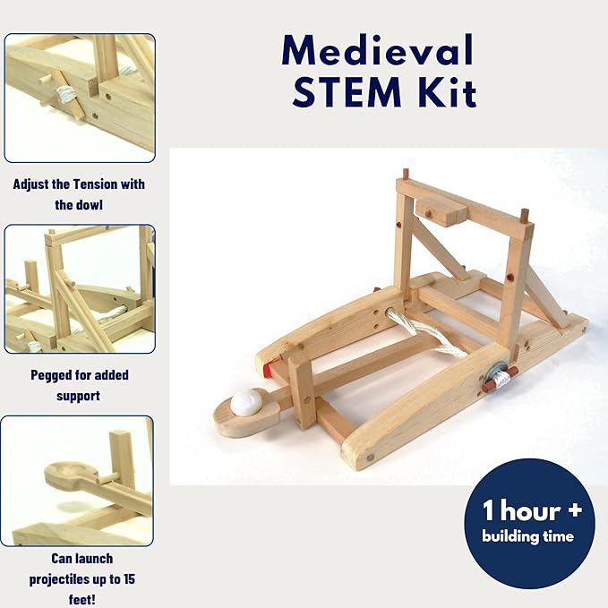 PATHFINDERS STEM Kit – Medieval Catapult kit| Trebuchet Science Kits for Kids Age 8-10 10-14 | stem Kits for Kids Age 12-14 Physics Toys | Kids Engineering kit | Learning Resource