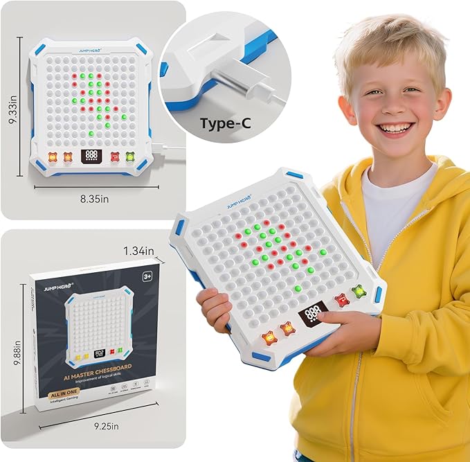 Kids Smart Chess Board Games ,Built-in 14 Strategy Handheld Puzzle Game,Portable Travel Games for Kids Ages 6-12 and up, Toys Gift Idea for Kids and Adults, Birthday Gifts for Boys Girls
