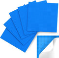 Classic Baseplates, Peel and Stick Base Plates for Building Bricks, Compatible with Major Brands, Self-Adhersive Base for Bricks 10" x 10", 6 Pack Blue…