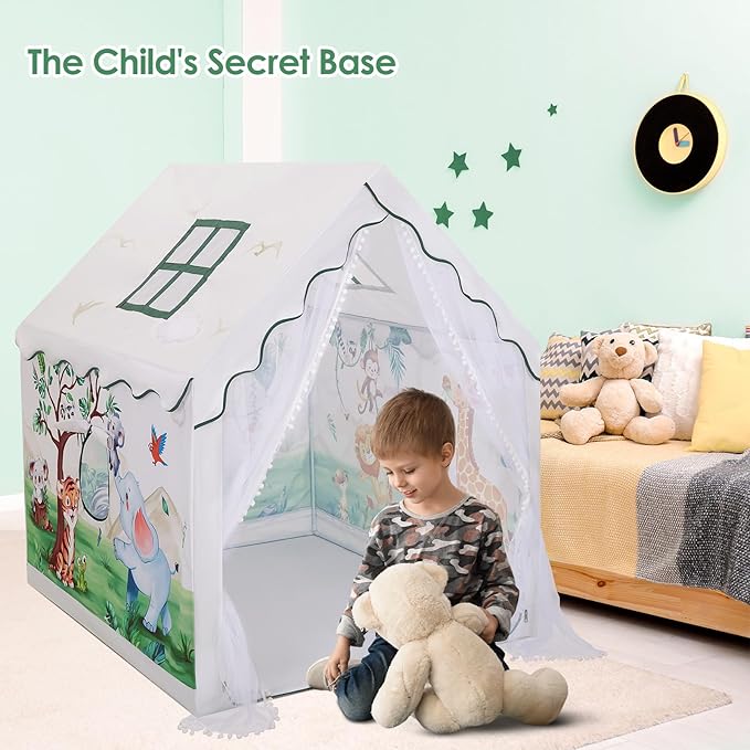 Kids Tent Toddler Playhouse for Boys Girls,Large and Foldable Kids Playtents with Windows,Portable and Lightweight Play Tent Indoor&Outdoor Gift for Children