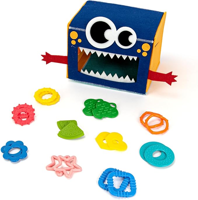 edusense Monster Tactile Sensory Toy for Toddlers 1-3 | 20 Textured Shapes | Fine Motor Skills & Shape Learning
