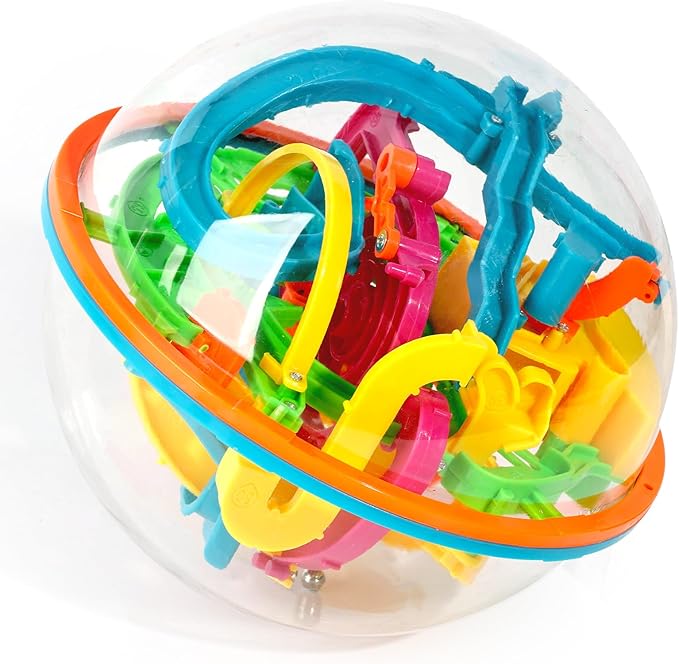 3 Otters 3D Maze Ball, Brain Teaser Puzzle Ball for Boys Maze Sphere Game Education Toy for Gifts Classroom Prize