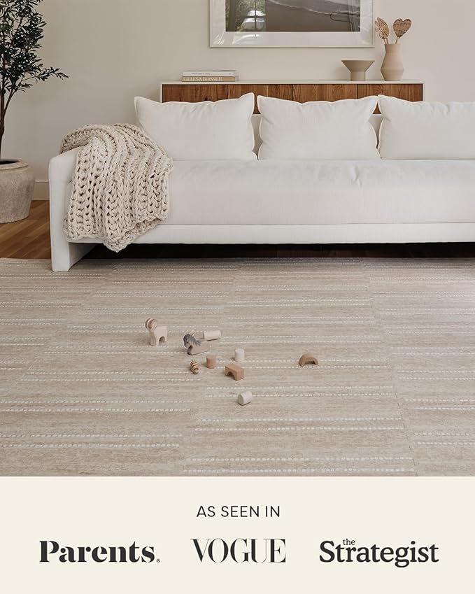 House of Noa Baby Play Mat – 4x6 Oat Ula – Set of 6 Tiles – Cushioned EVA Foam Play Mat for Floor, Soft Interlocking Baby Crawling Mats for Hard Floors