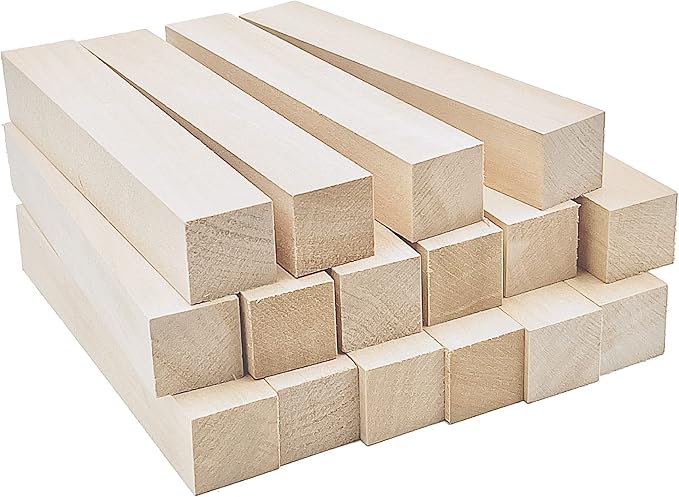Thiecoc 16 Pcs Basswood Carving Blocks - 6x1x1 Inch Basswood for Wood Carving, Whittling, Craft