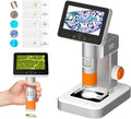 MX2-AS Microscope for Kids, 2-in-1 Handheld Miniscope, 1600X Digital Microscope with 4.3-inch 1080P Screen, Educational Kids Microscopes Kit for Boys Girls