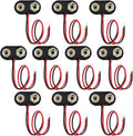 CHANZON UL Wire 9v Battery Clip Connector Holder T-Type with Hard Plastic Shell and Lead Wire Pack of 10pcs kit for Arduino LED Strip