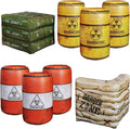 Package 8 Combat Battle Field Inflatables, 6 Barrels + 1 Sandbag + 1 Army Box, Compatible with Laser tag, Water Gun for Boys Birthday Party Activities and Decoration.