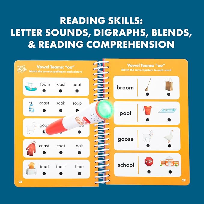 Educational Insights Hot Dots First Grade Essentials: Reading & Math Workbook - 1st Grade Workbooks with Interactive Pen, Homeschool Learning Activities, Build Reading Fluency and Math Skills, Ages 6+