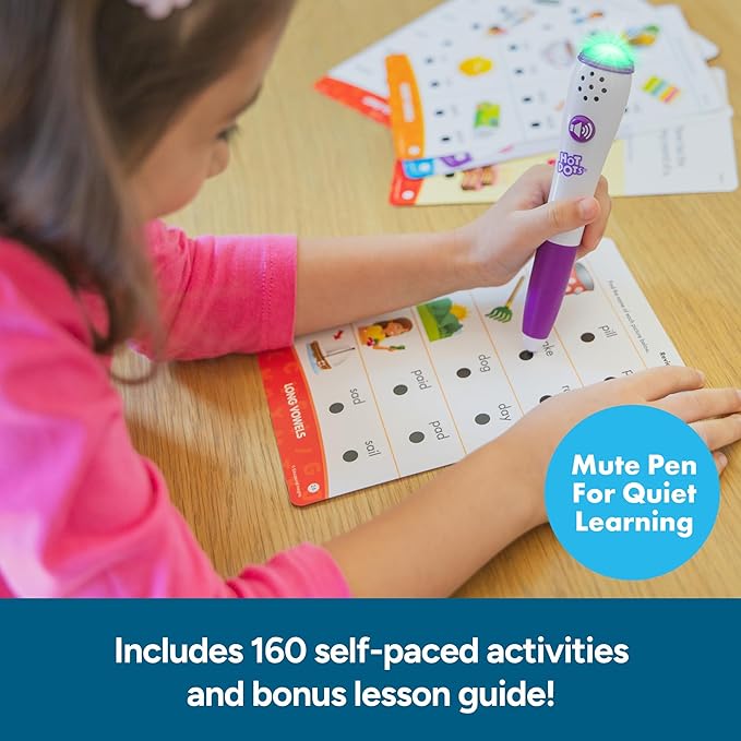Educational Insights Hot Dots Phonics Fun! Set - Preschool and Kindergarten Flash Cards Compatible with Interactive Pen, Preschool Learning Activities, Learn to Read Activity for Kids Ages 3+